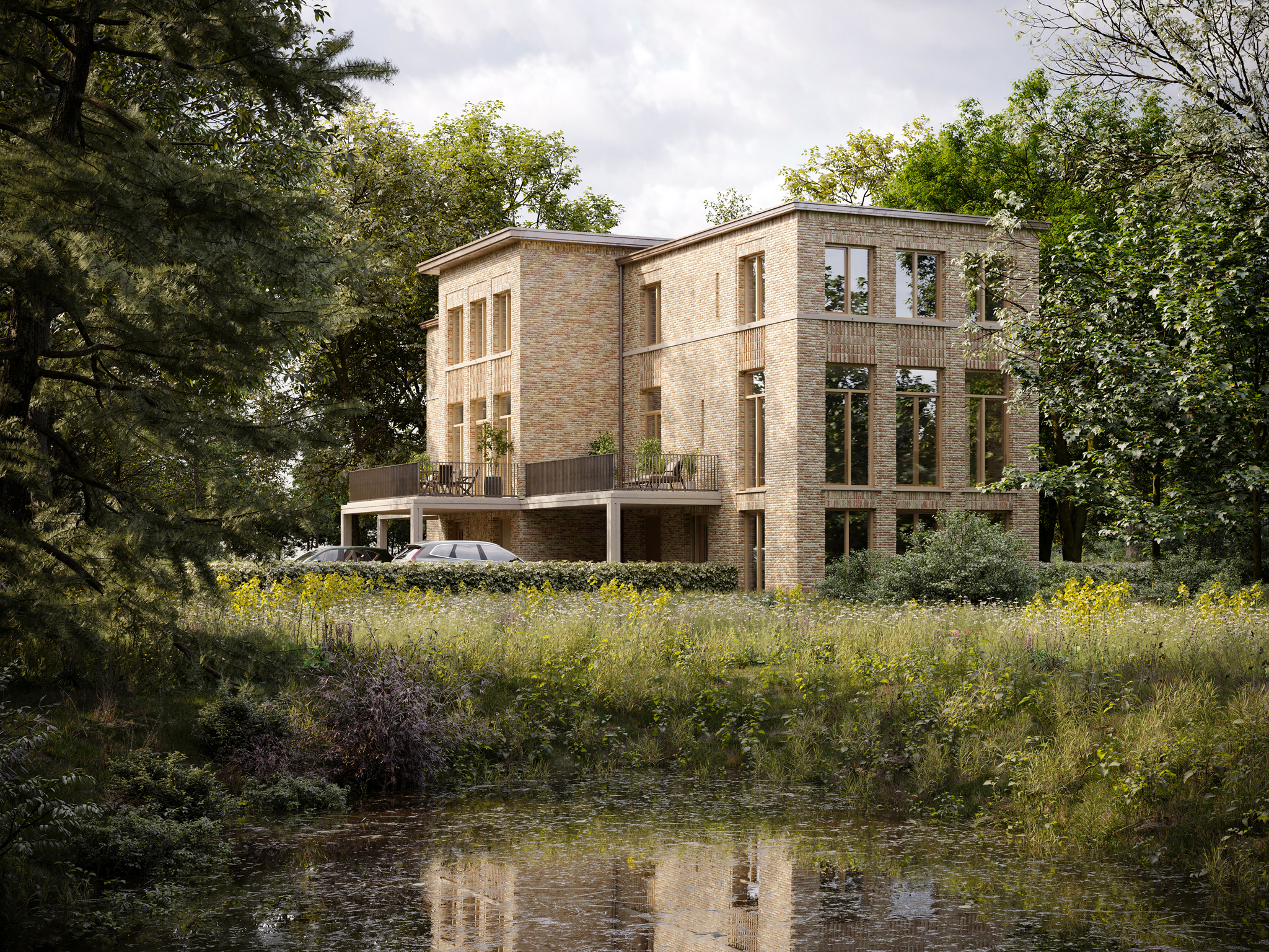 Nieuwbouw De Vijverberg Detail Vanaf Water 2048X1536