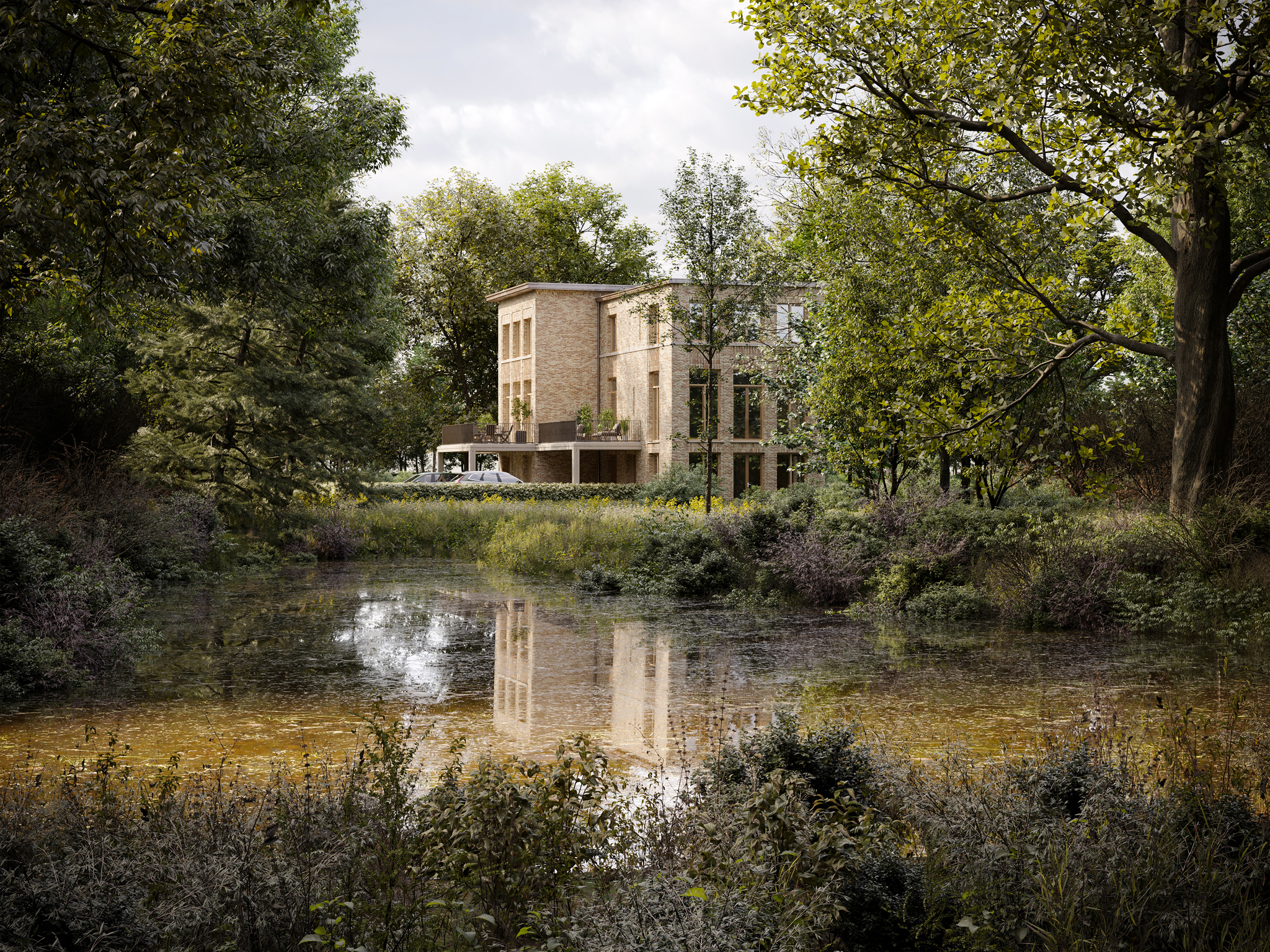 Nieuwbouw De Vijverberg Vanaf Water 2048X1536